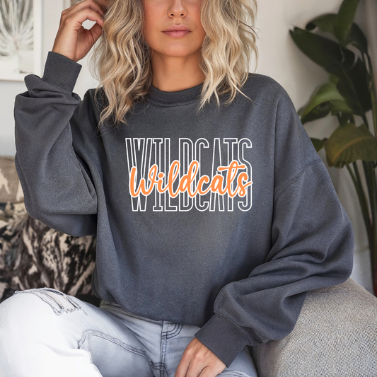 Wildcats Script Grey Sweatshirt (Youth and Adult)