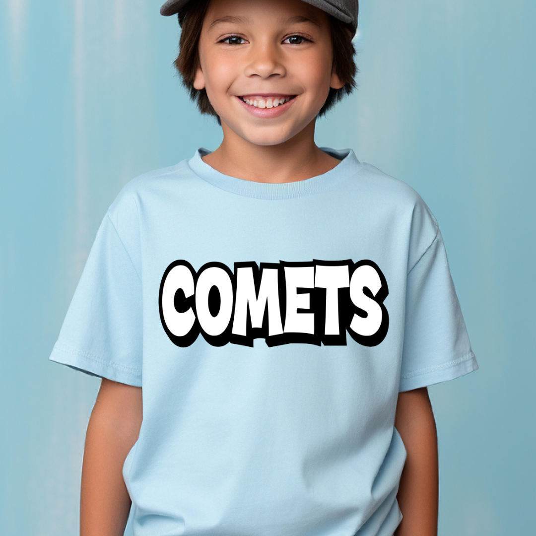 Comets Block Letter Friday Spirit Shirt