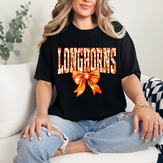 Longhorns Floral Bow Shirt