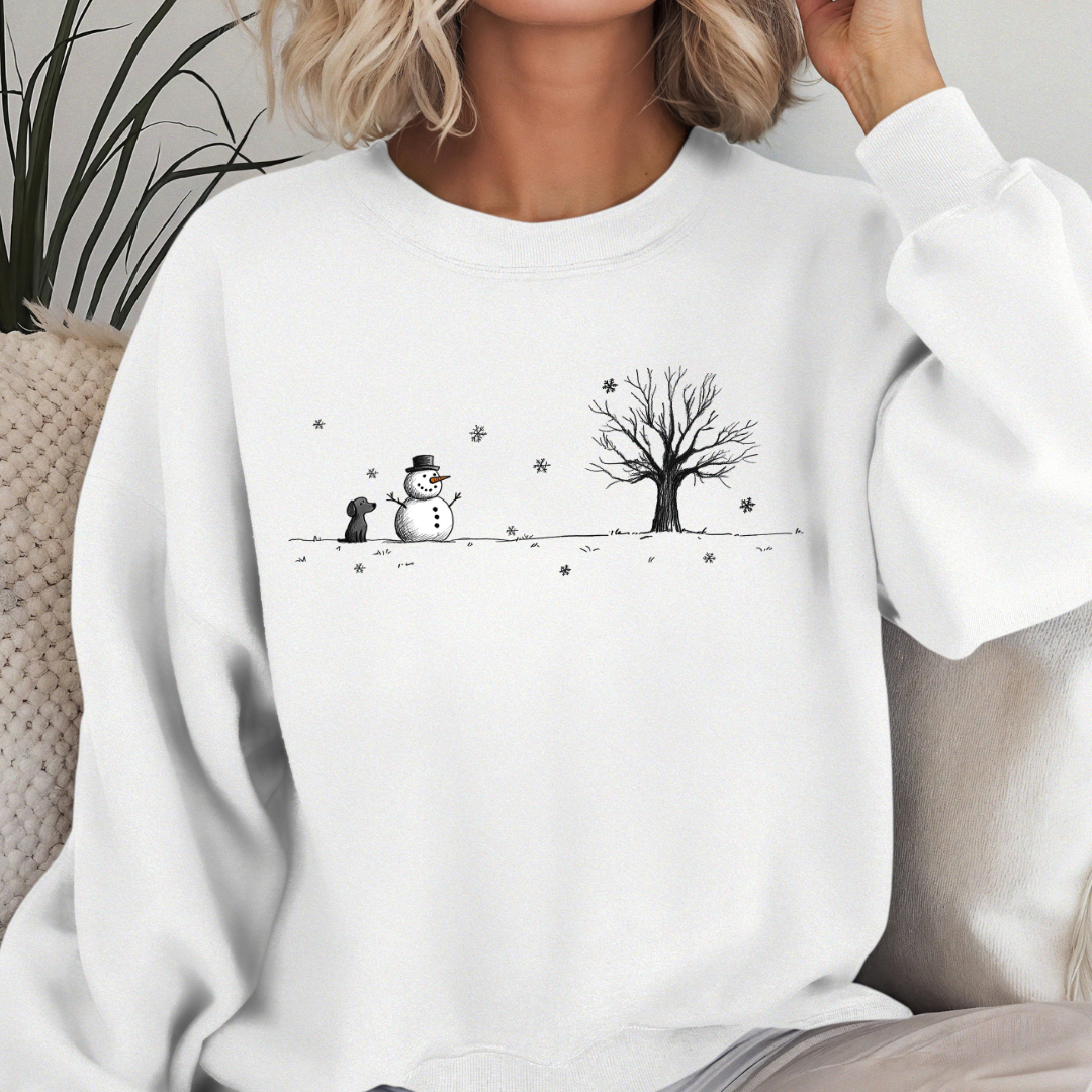 Winter Snowman Sketch Sweatshirt