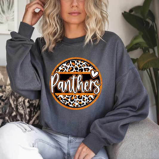 Panthers Cheetah Circle Sweatshirt (Youth and Adult)