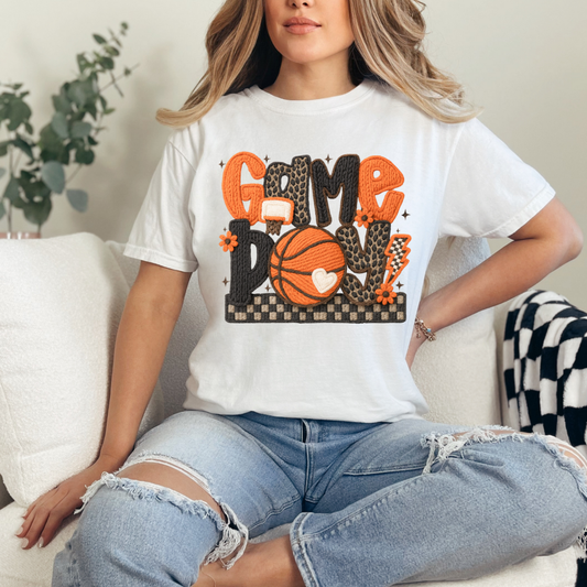 Basketball Game Day Faux Yarn (short sleeve, long sleeve, sweatshirt, hoodie)