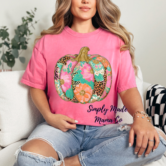 Cheetah Patch Pumpkin Comfort Color