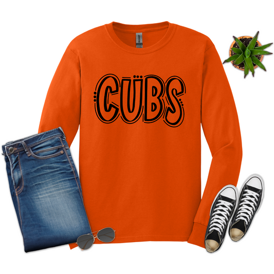 Cubs Doodle Gildan Long Sleeve (Adult)