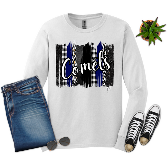 Comets Checkered Gildan Long Sleeve (Youth and Adult)