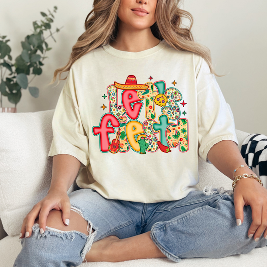 Let's Fiesta Bubble Letters Comfort Color
