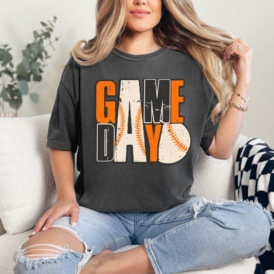 Game Day Baseball Block Letters (short sleeve, long sleeve, sweatshirt, hoodie)