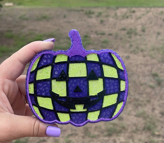 Checkered Pumpkin Car Freshie