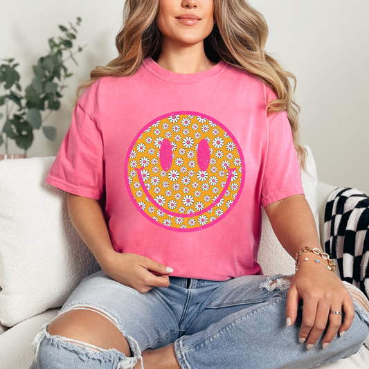 Pink and Orange Smiley Face Shirt