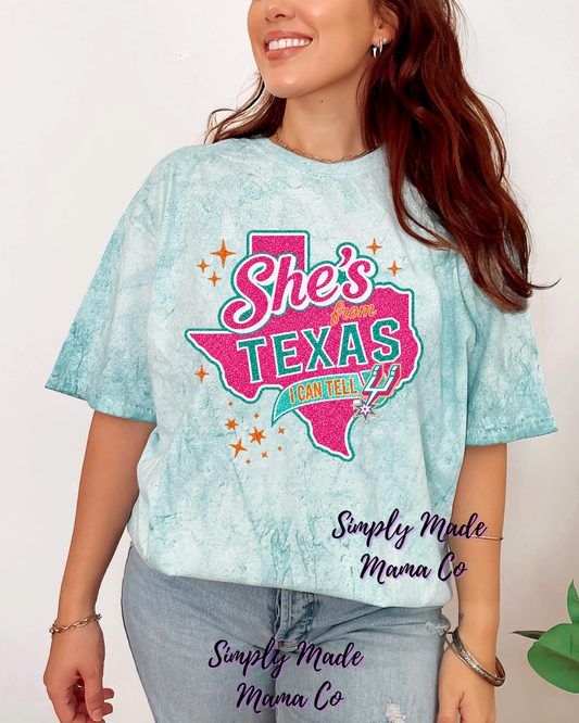 She's From Texas Spurs Comfort Color Blast
