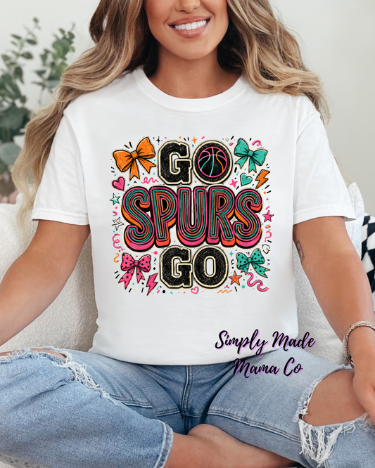 Go Spurs Go Bows Comfort Color