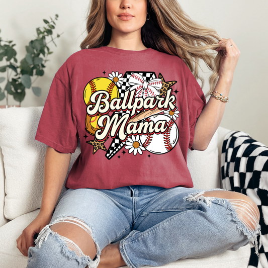 Ballpark Mama Collage Comfort Color