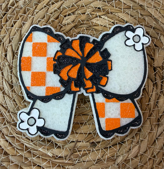 Cheer Bow with PomPom Car Freshie- Custom