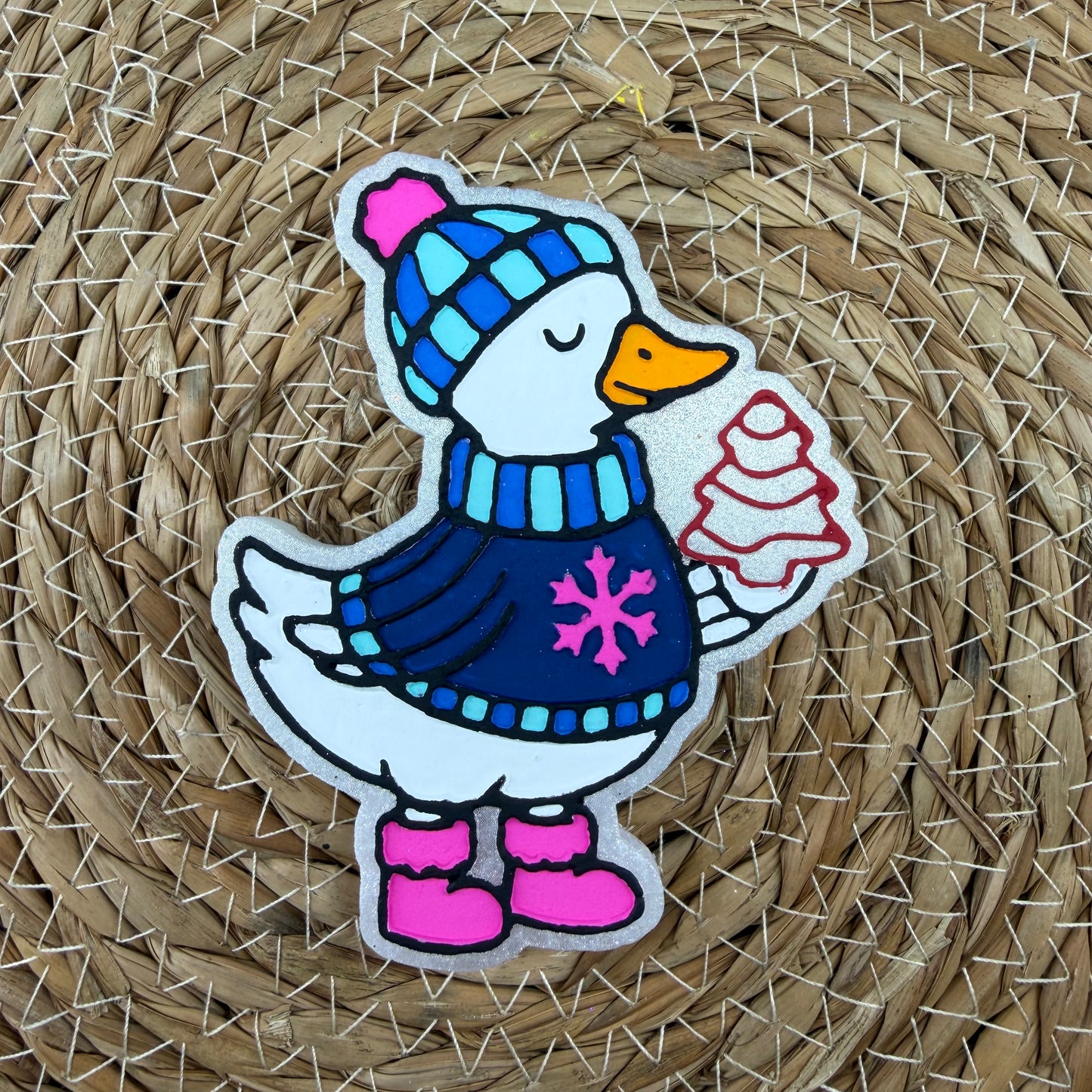 Christmas Goose with Tree Cake Car Freshie- Custom