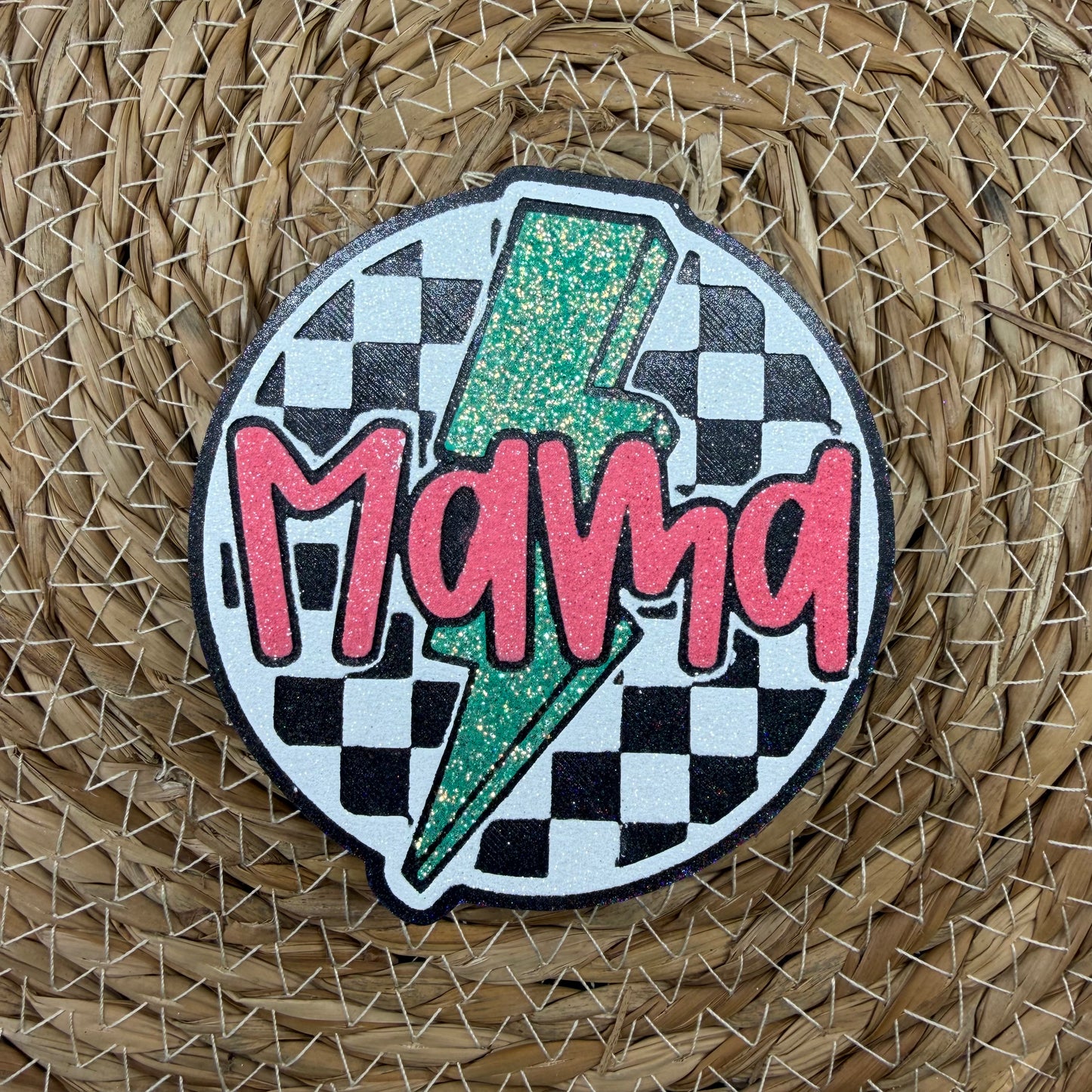 Mama Checkered Bolt Car Freshie- Custom