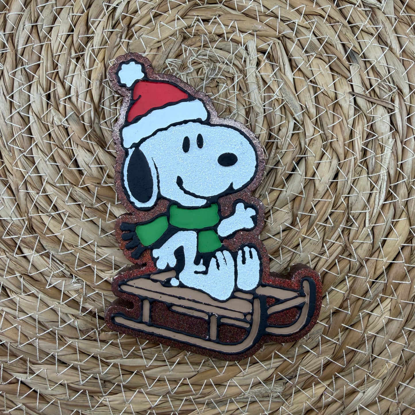 White Dog on Sled Car Freshie- Custom
