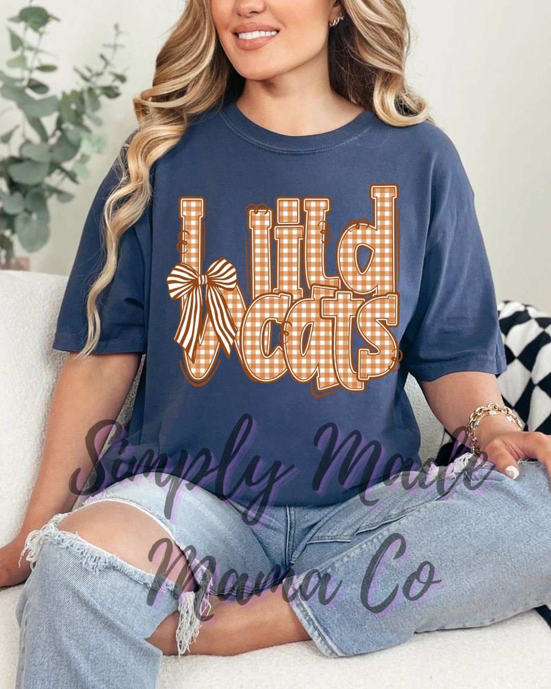 Wildcats Gingham LOMA Navy (short sleeve, long sleeve, sweatshirt, hoodie)