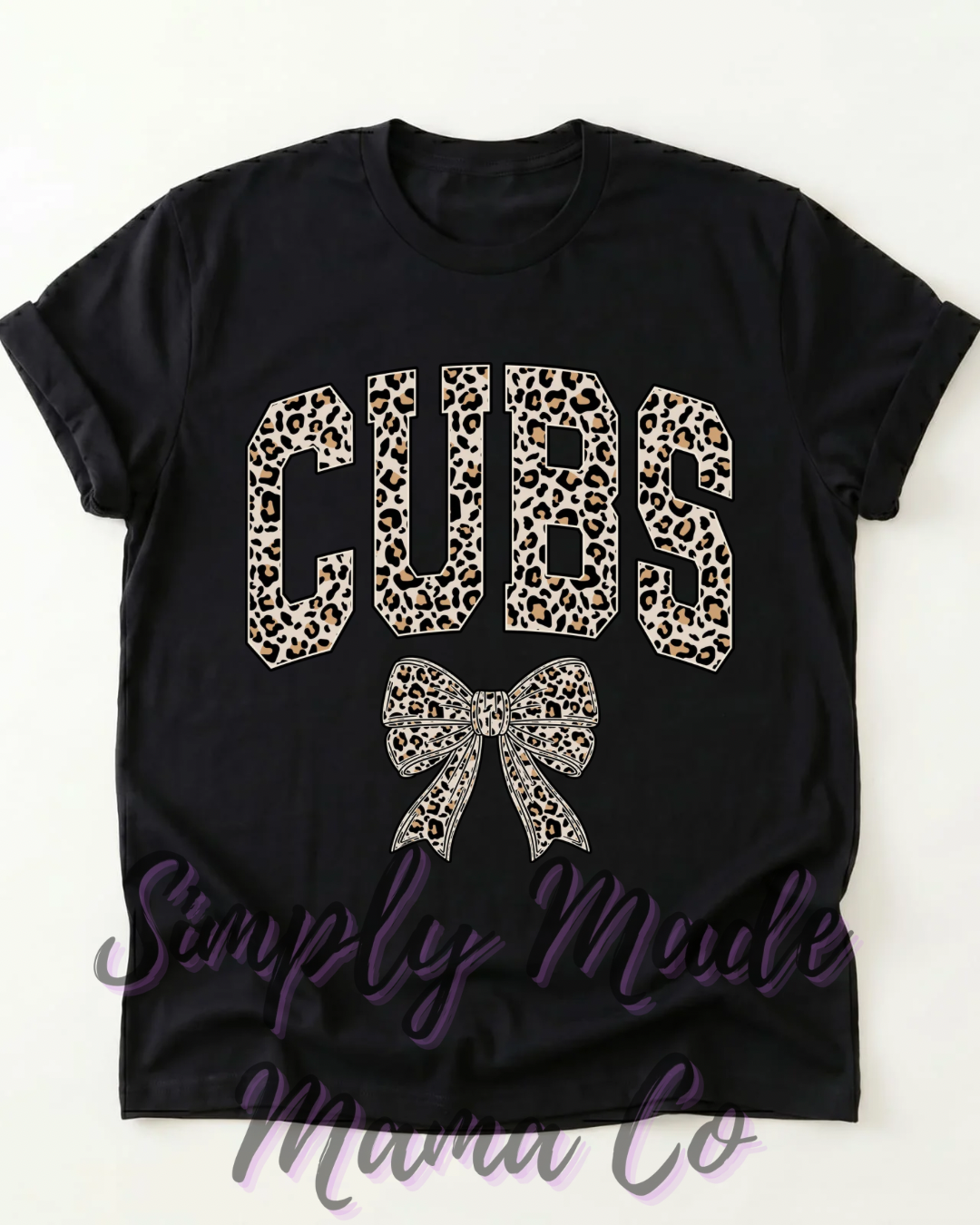 Cubs Cheetah Bow (short sleeve, long sleeve, sweatshirt, hoodie)