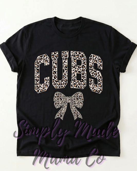 Cubs Cheetah Bow (short sleeve, long sleeve, sweatshirt, hoodie)