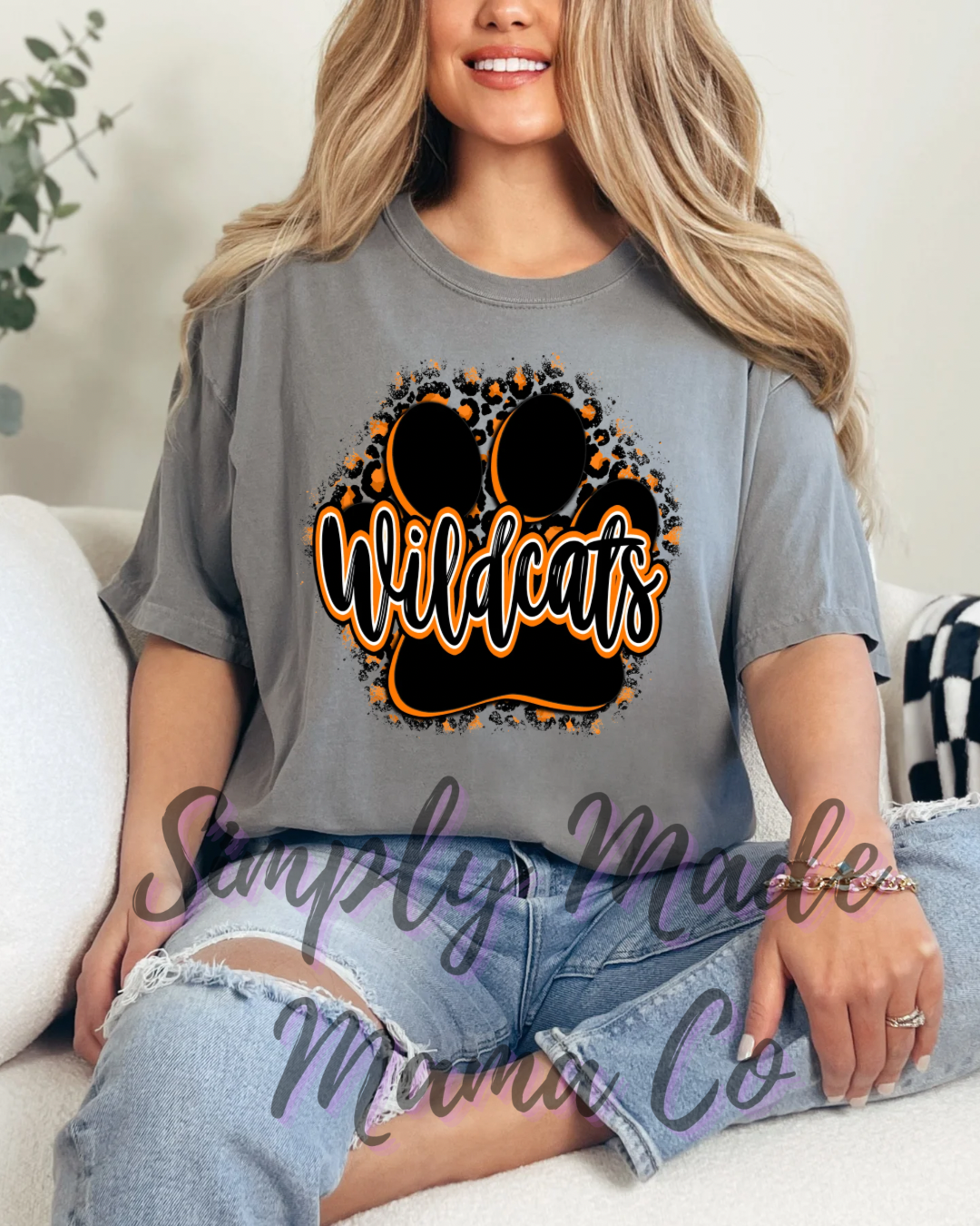 Wildcats Cheetah Paw Print Grey (short sleeve, long sleeve, sweatshirt, hoodie)