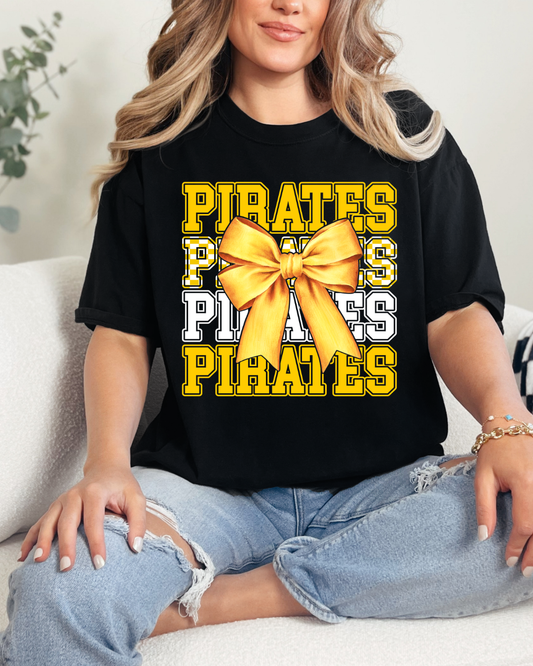 Pirates Bow Block Letters (short sleeve, long sleeve, sweatshirt, hoodie)