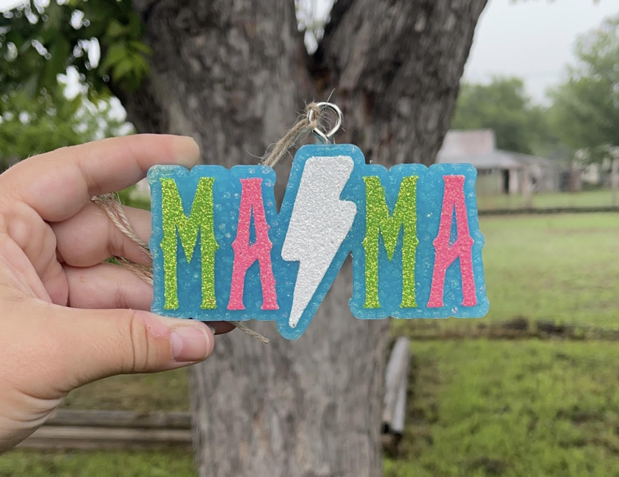 Mama with Lightning Bolt Car Freshie